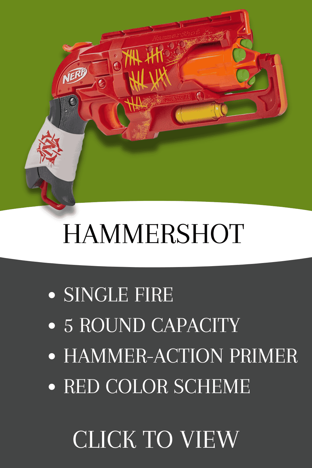 nerf zombie strike hammershot red